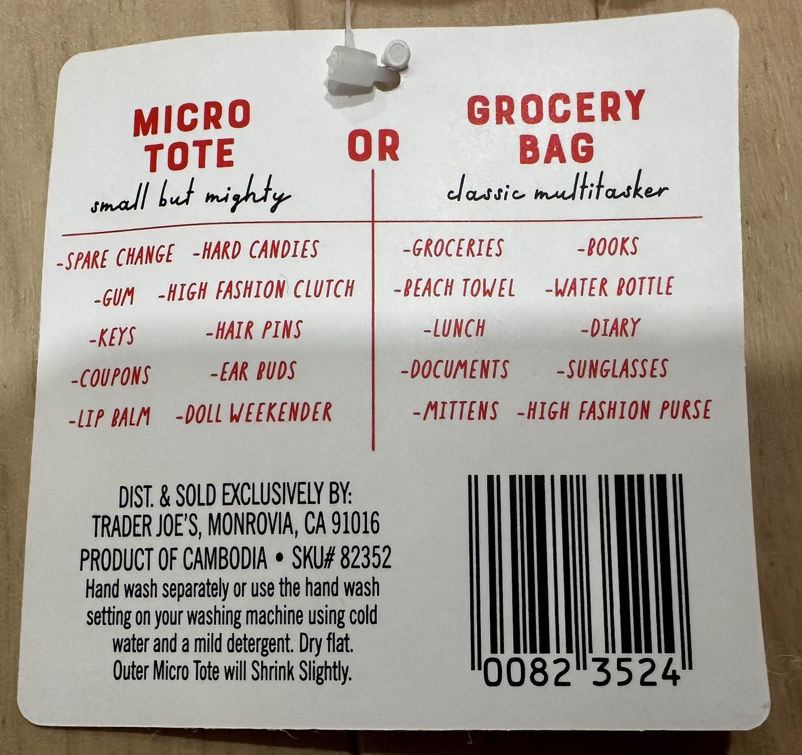 U PICK 1 💚 Trader Joe’s NEW 2 BAGS IN 1 CANVAS 🔥 MICRO TOTE WITH GROCERY BAG