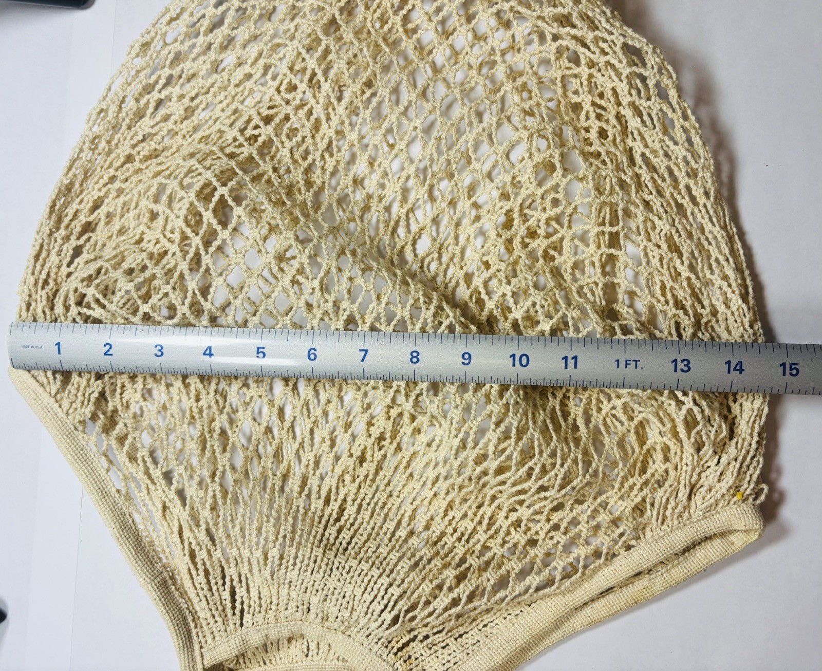Vintage LRG Fish Net French Market Beach Expansion Bag Woven Large Boho Earthy