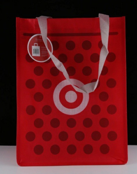 Target Red Polka-Dotted Large Foldable Reusable Shopping Bag. 25 In Bundle.