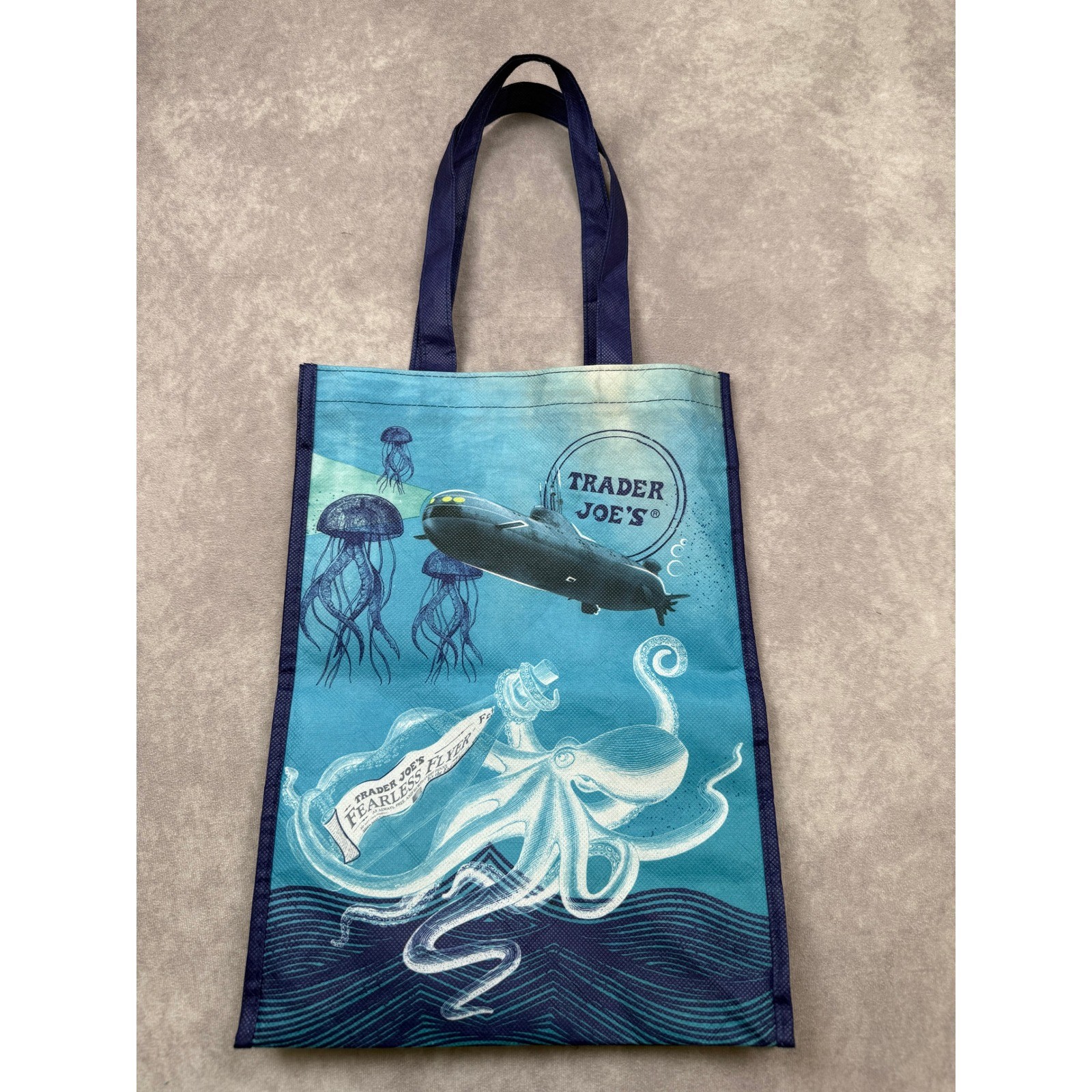 Trader Joe’s Reusable Cloth Tote Shopping Bag Ocean Marine Clownfish Scuba Diver