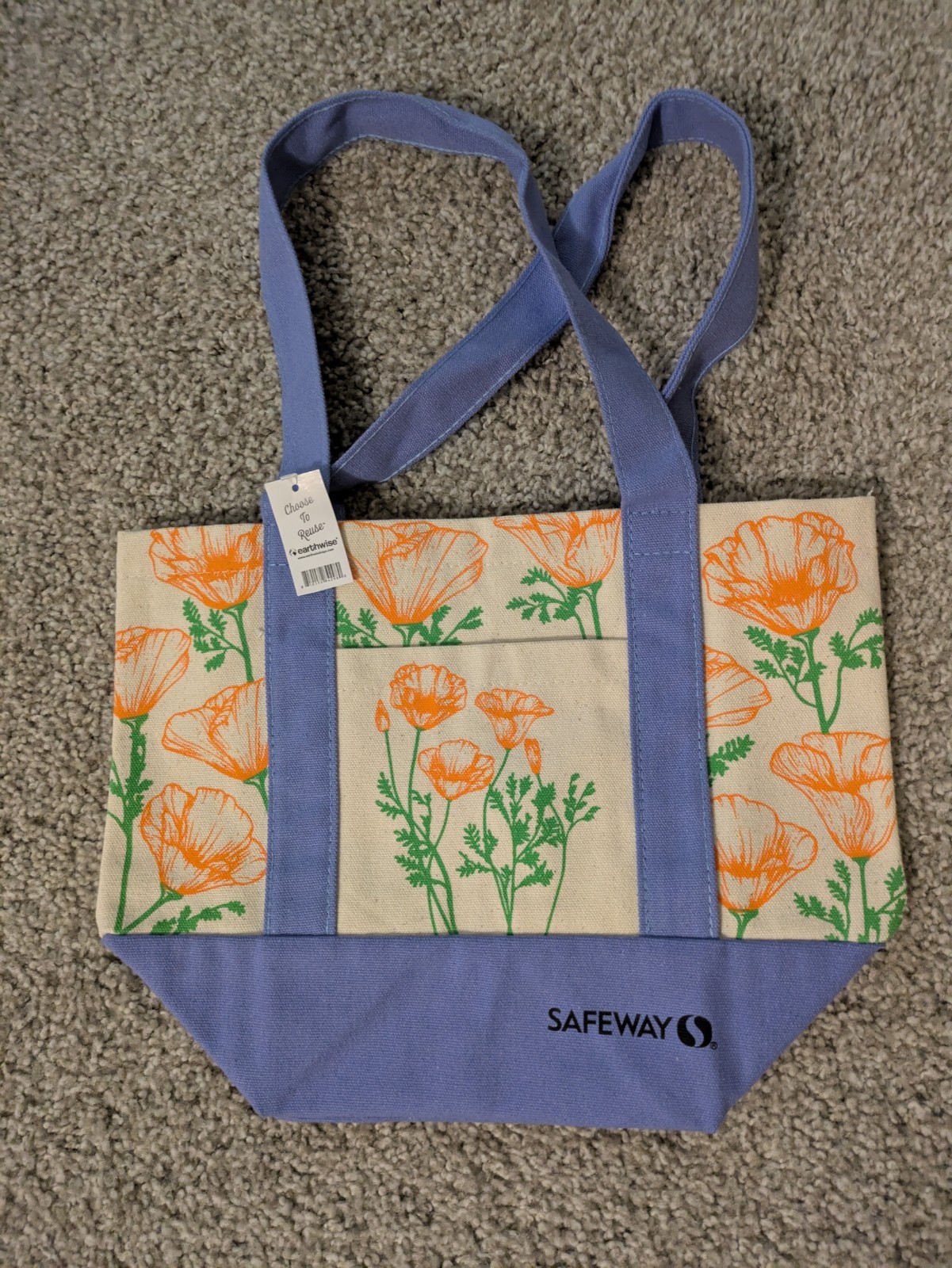 Safeway Tote Bags California Poppy And Hawaii Hibiscus – Set Of 2 Mini Bags