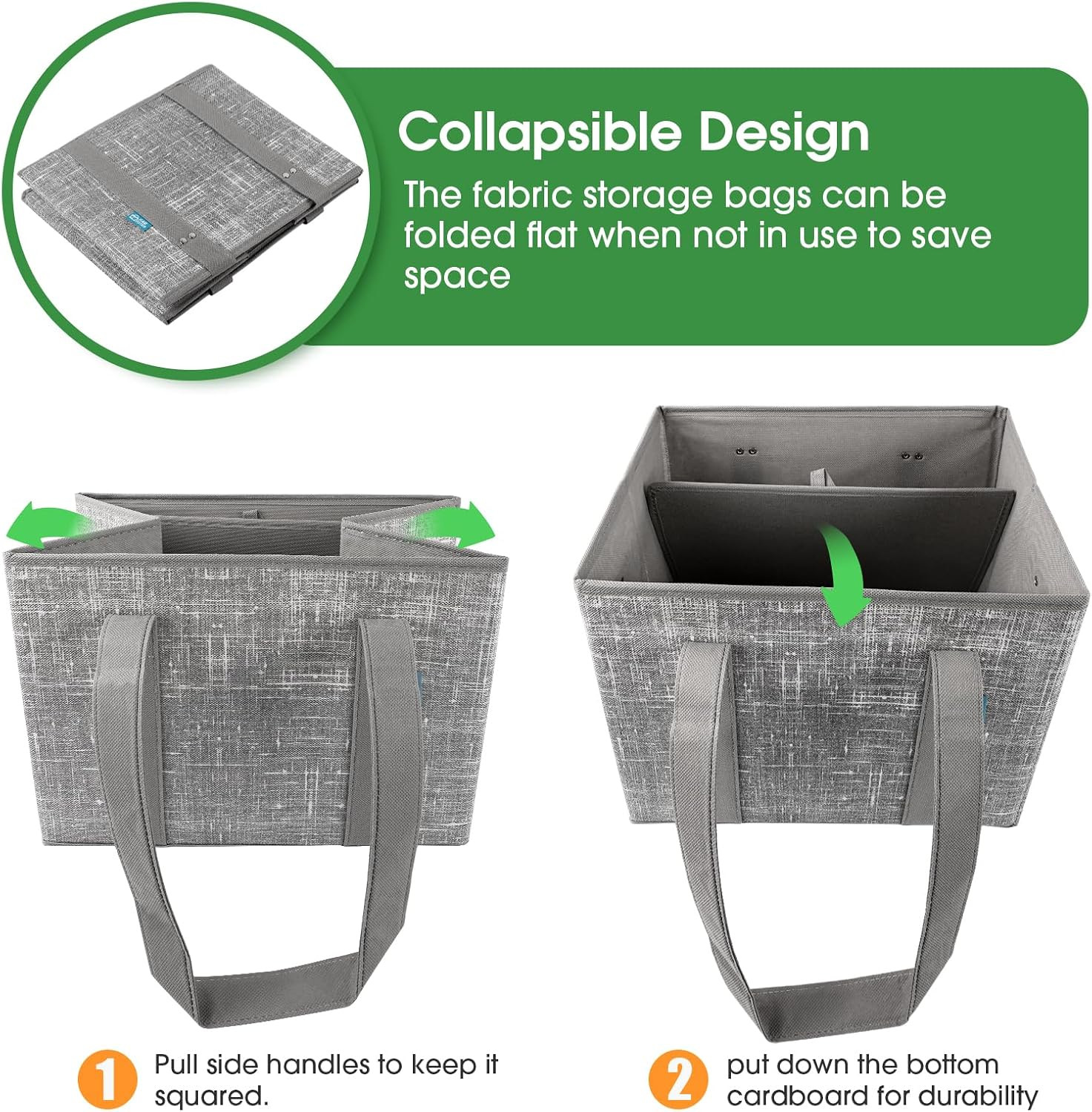 Reusable Grocery Bags, Large Foldable Shopping Tote Bags with Reinforced Handles