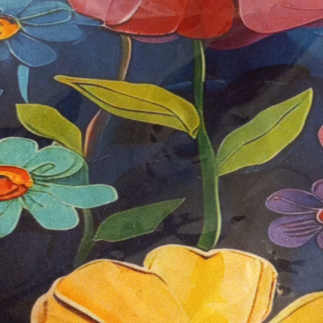 Floral Reusable Tote Shopping Bag Blue/Multicolor 45 cm L x 13 cm W x 33 cm H