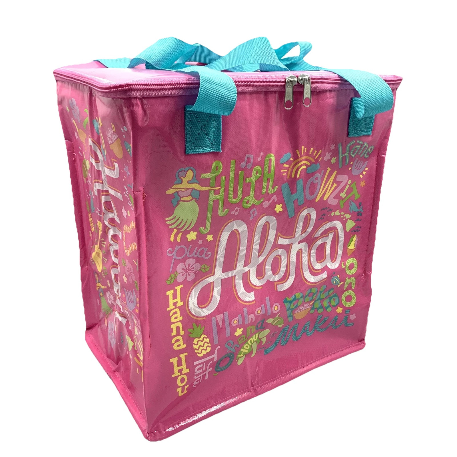 Hawaii Foodland Insulated Reusable Grocery Tote Bag, Aloha Hawai’i 13”x12”x8.5”