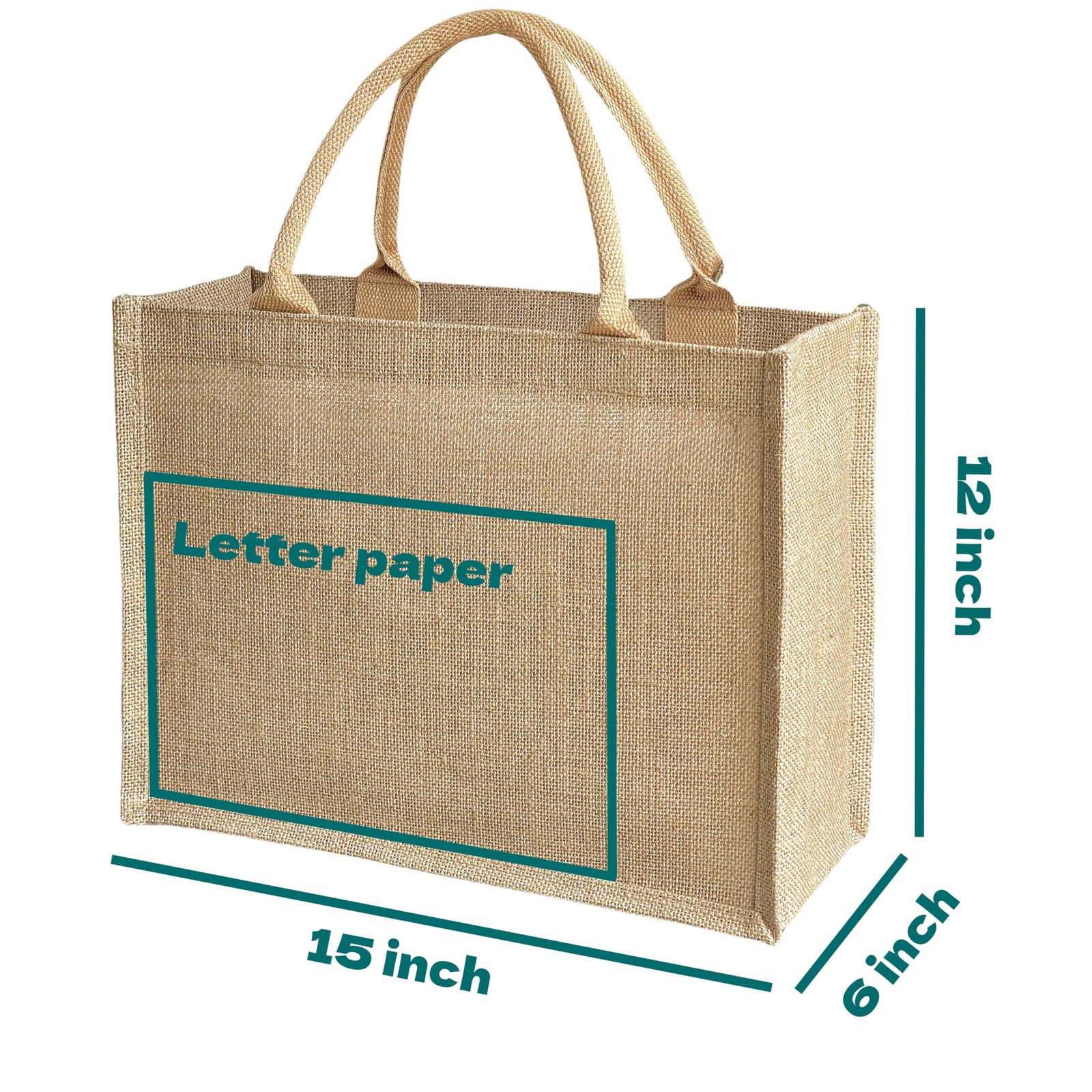 15pcs Reusable burlap tote bags Natural Jute handbags with Waterproof Liner f…