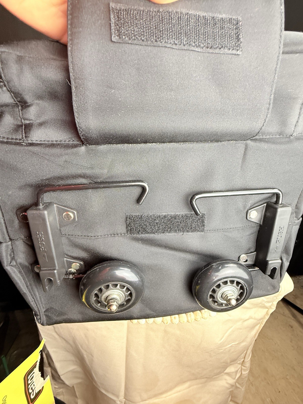 TOTES Cart-in-a-tote Large Wheeled Bag Shopping Travel Black Collapsible