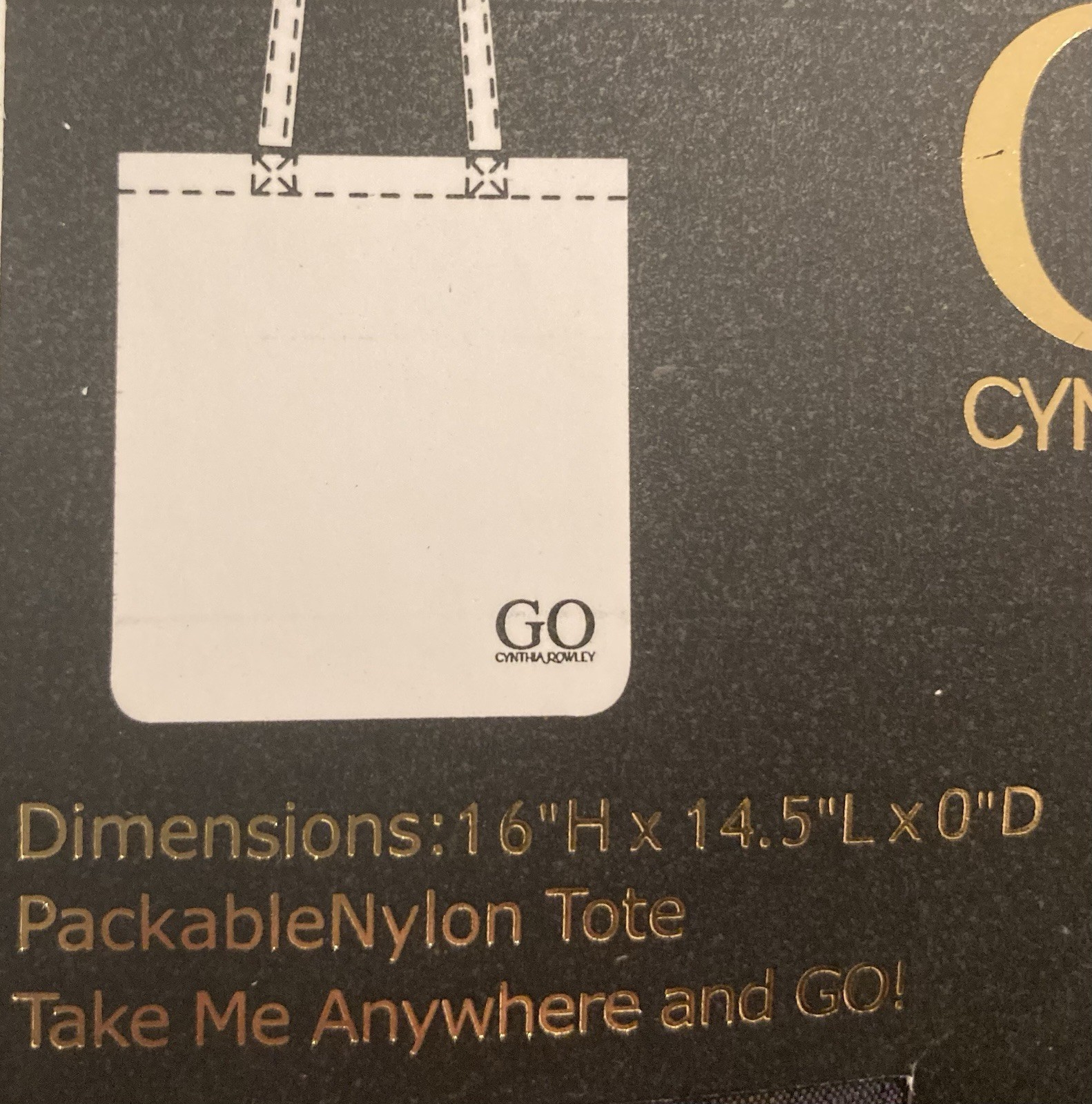 Cynthia Rowley – Lot of 2 -GO Reusable Packable Nylon Tote 16 x 14.5 x 0”D