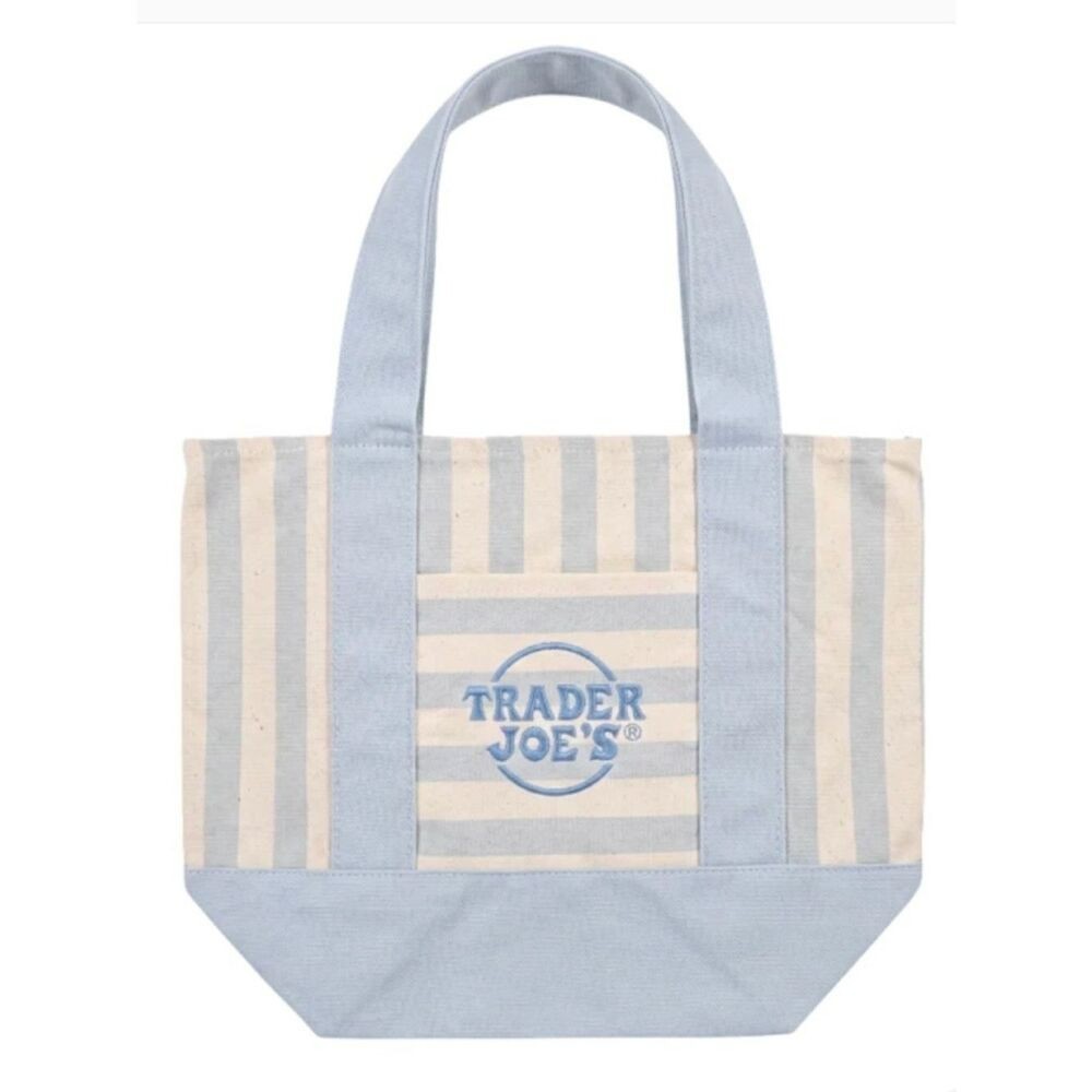 🔥✨100% Authentic Trader Joe’s Striped Canvas Mini Summer Tote Individual✨🔥