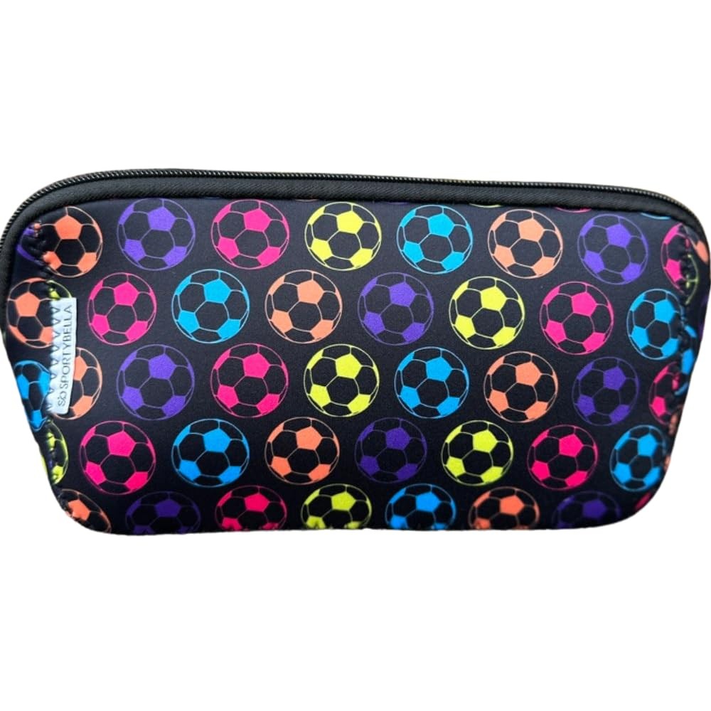 Sportybella Soccer Gifts for Girls, Cosmetic Bag, Makeup Bags Black