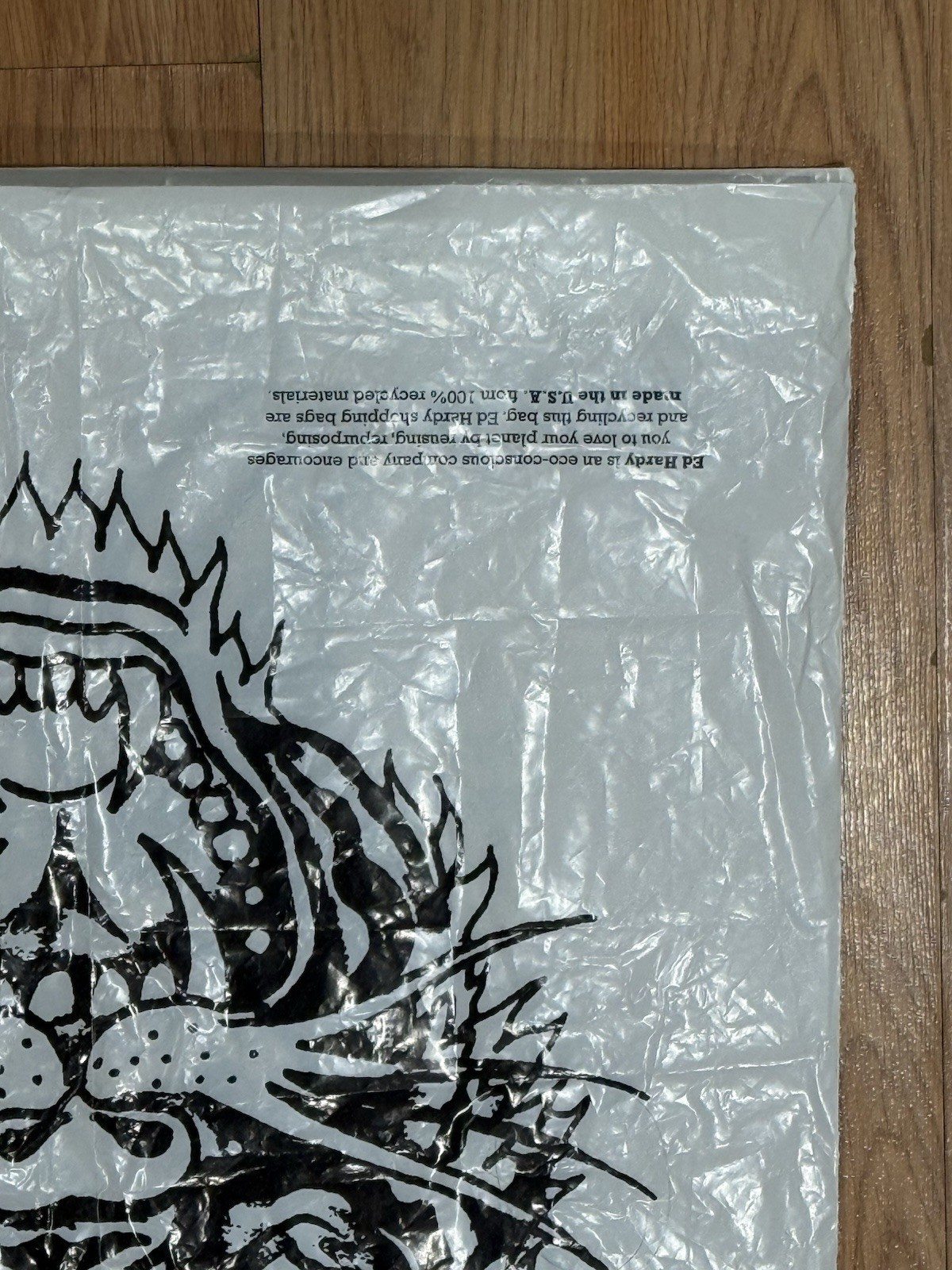 Y2K Vtg Ed Hardy Tiger / Koi Fish Reusable Bag Reversible Plastic Shopping
