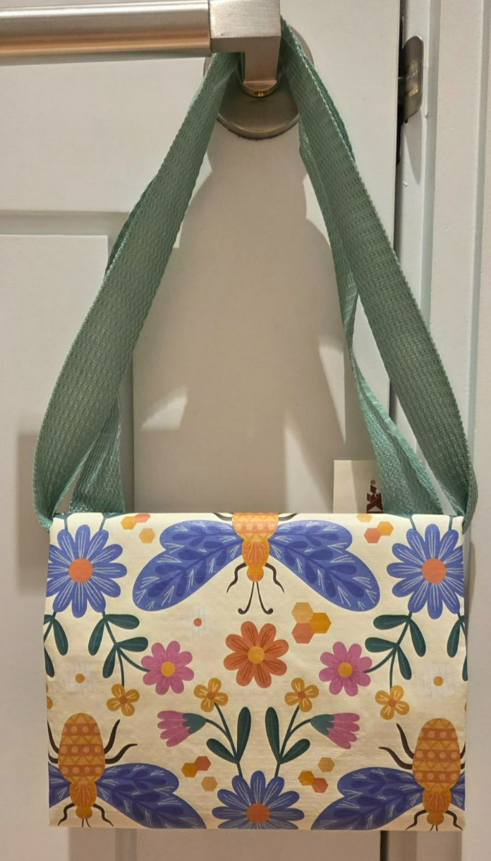 NWT TJ MAXX – Spring Flower Insects – Large Reusable Shopping Tote Eco Bag