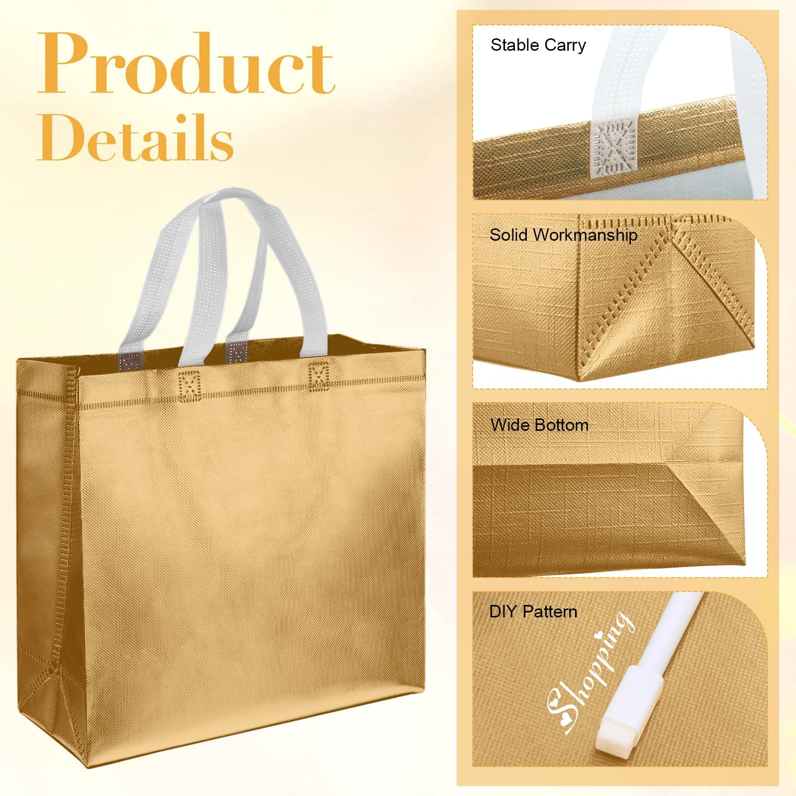 60 Pcs Reusable Gift Tote Bags Housekeeping Appreation Grocery Shopping Bag w…