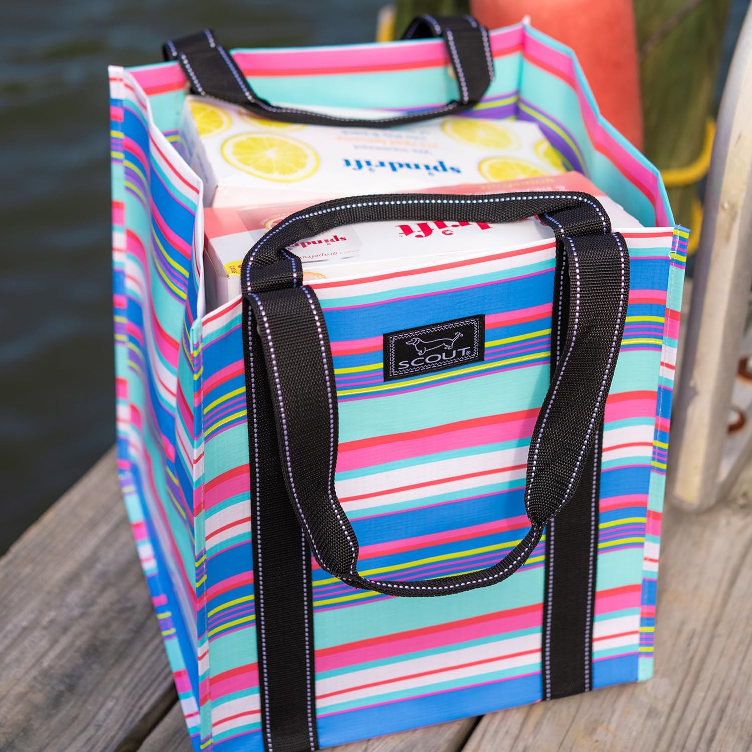 Bagette Market Tote, Large Reusable Grocery Bag with Burst-Proof Bottom