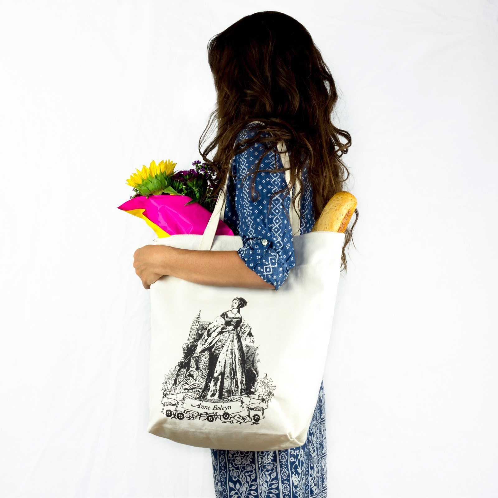 Anne Boleyn Organic Cotton Large Market Tote Bag