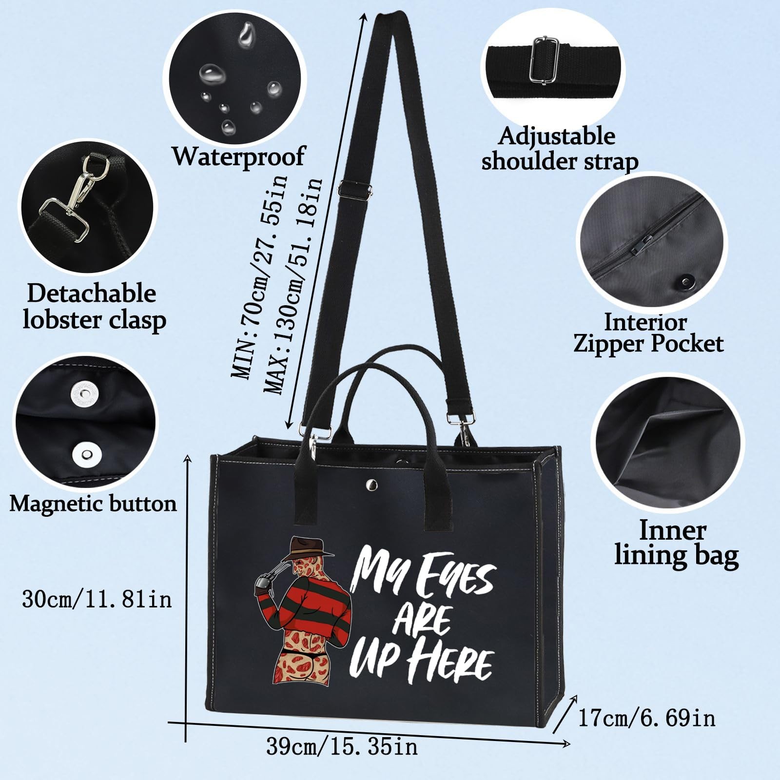 WZMPA Horror Movie Cosmetic 23cm x 17cm or 9.05 inches x 6.69 inches, Black