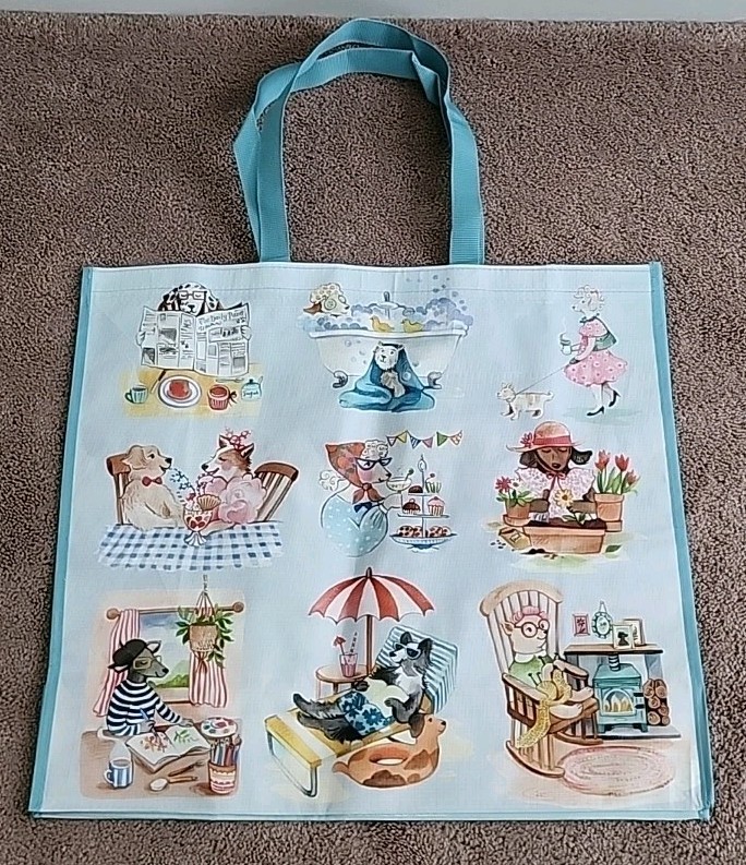 Marshalls Fancy Dogs Doing Human Activities Large Reusable Shopping Tote Eco Bag
