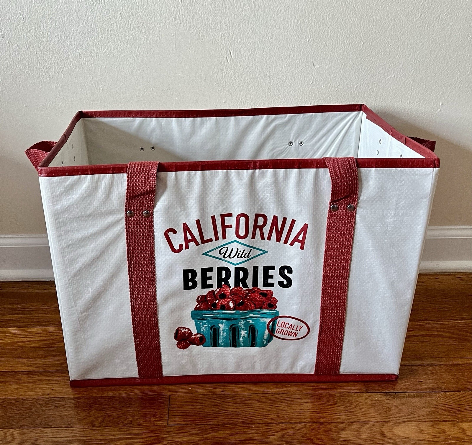 Collapsible BoxTote Heavy Duty California Berries 17 1/2 W X 12 1/4 H X 11 1/2 D