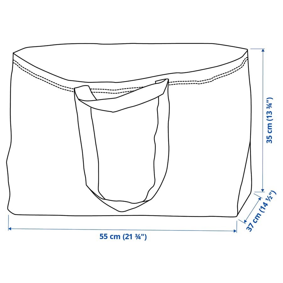 5-Pack IKEA Frakta Large Blue Shopping Bags 19 Gallon Reusable Durable Laundry