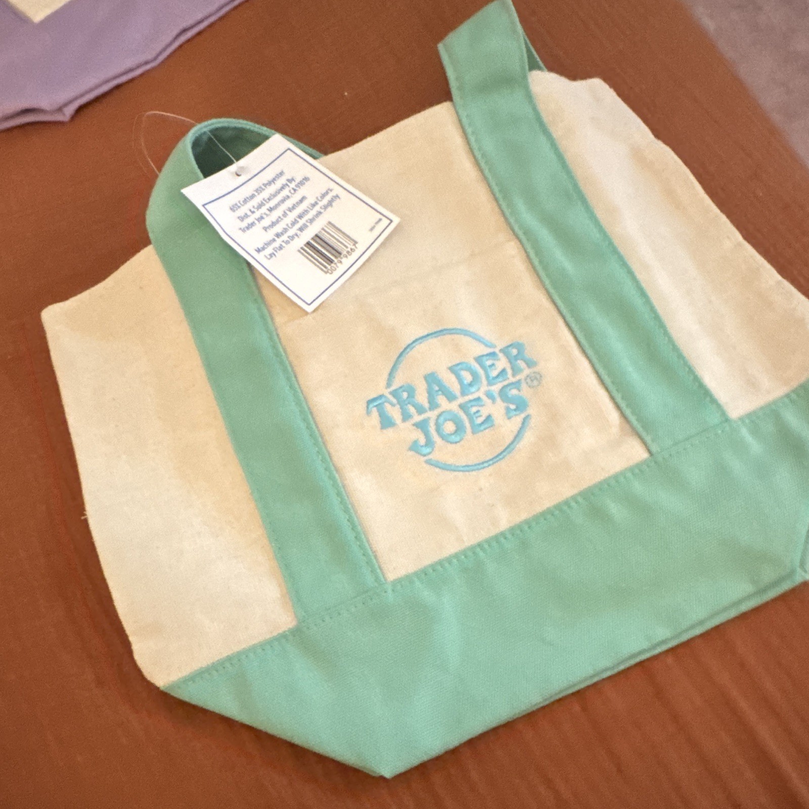 Trader Joe’s Canvas Reusable Tote Shopping Bag Beige summer 2025