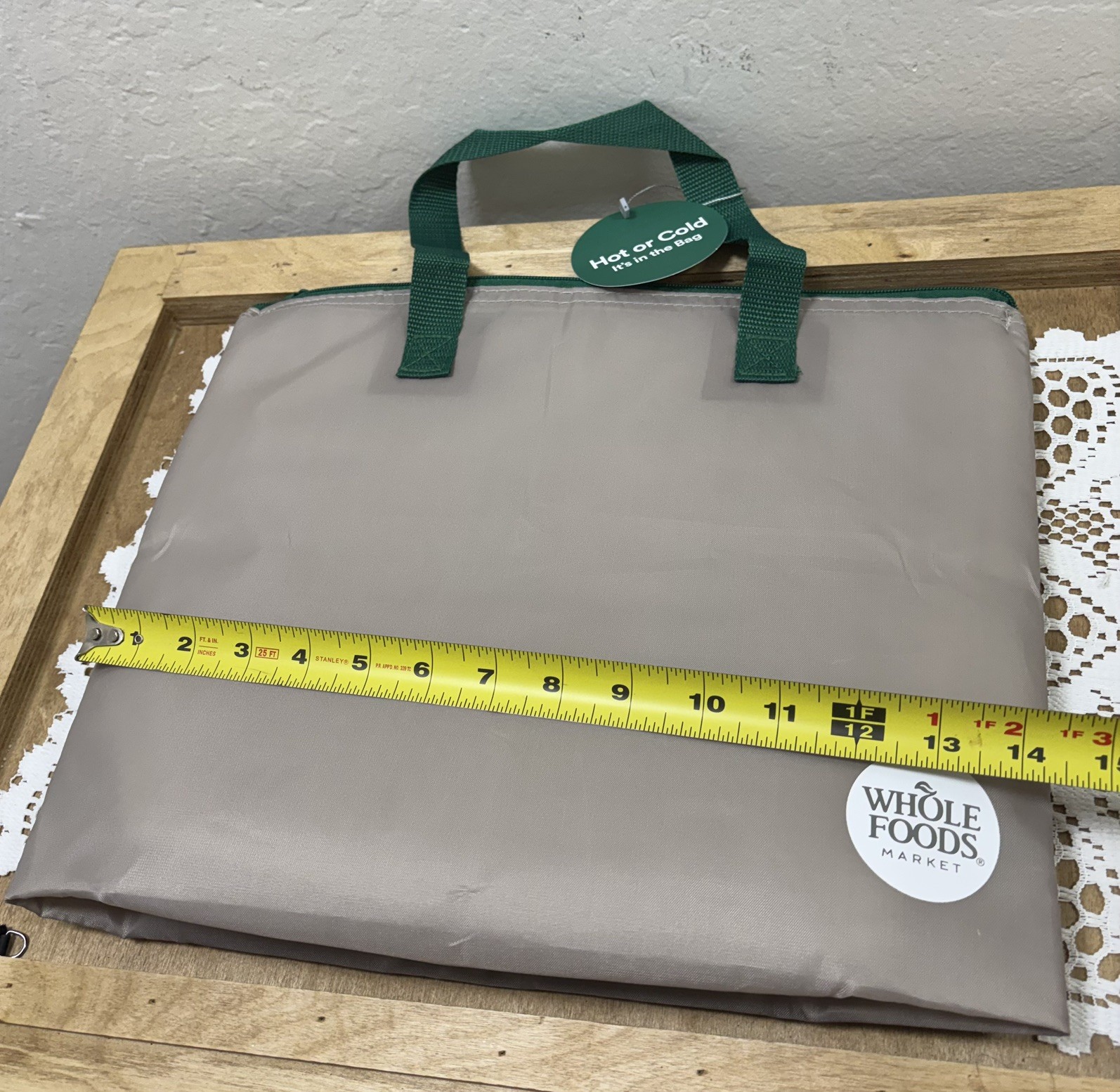 Whole Foods Market Small Slim Thermal Shopper Bag Hot -Cold Reusable NWT