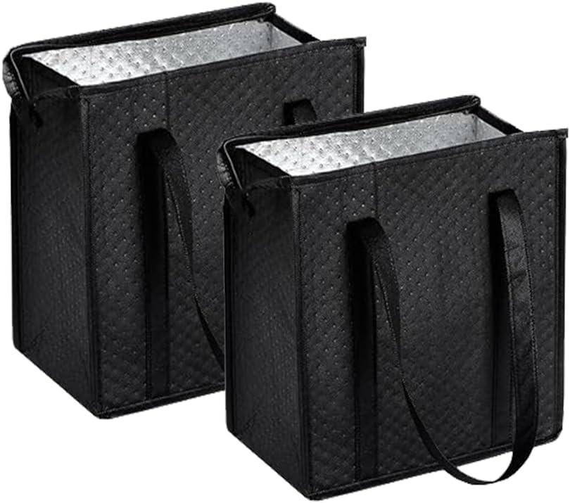 18L Insulated Grocery Bags with Zipper, Reusable Thermal Cooler Tote Bag for …