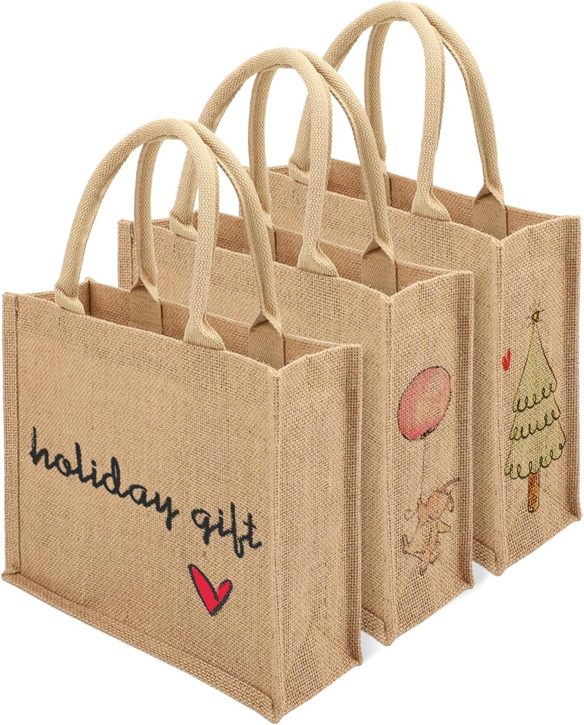 12 Pack Small Burlap Tote Bags – Reusable Gift Bags for Weddings & Events
