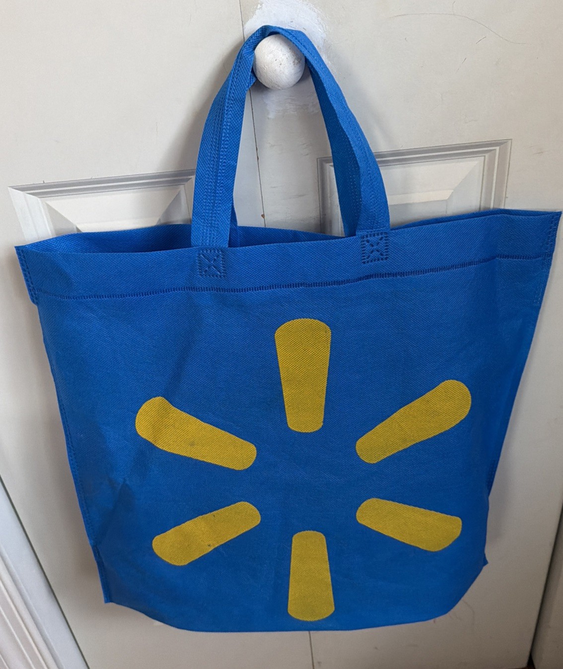 Reuseable Walmart Blue Canvas Tote Grocery Shopping Bag 17″ x 16″ Lot of 2