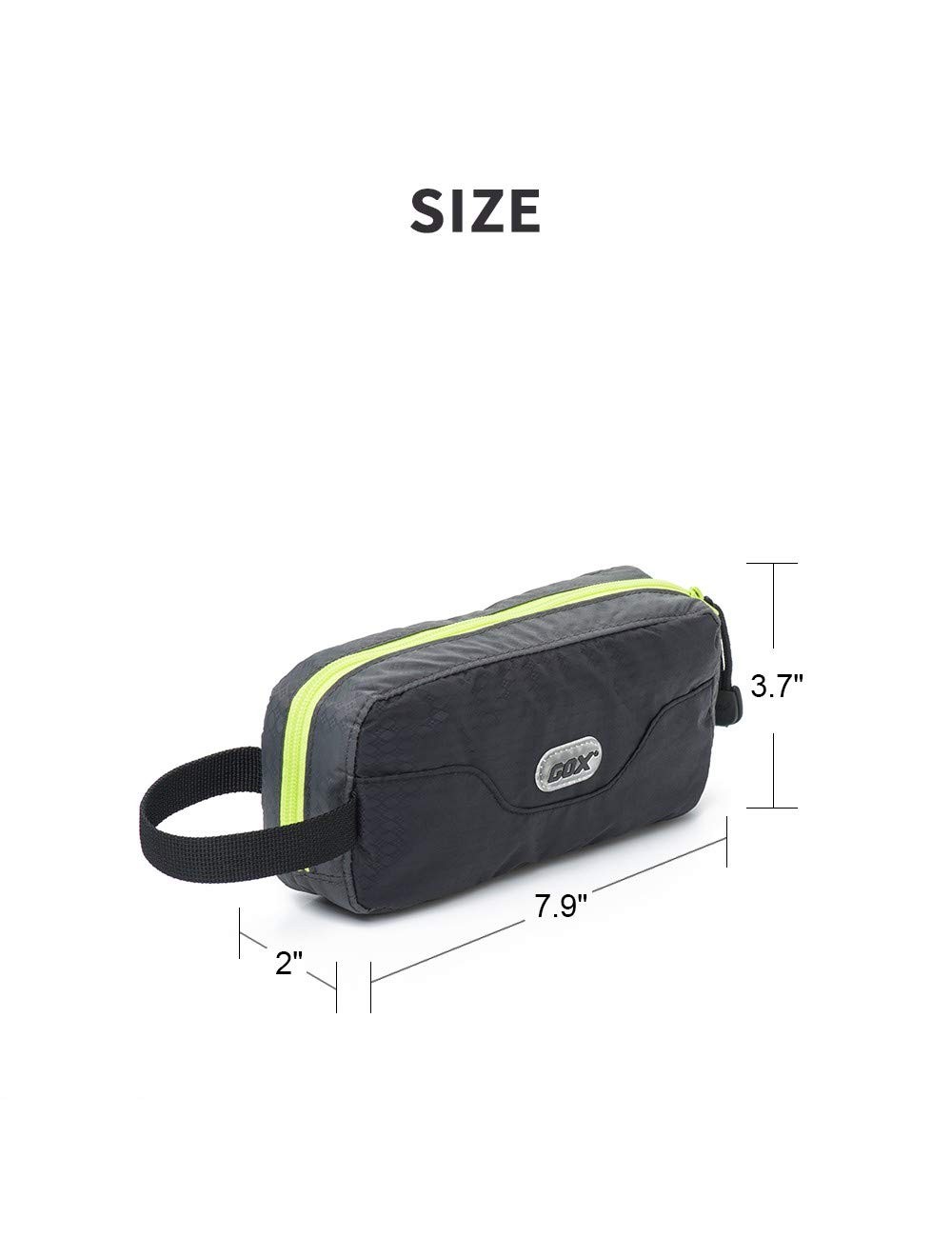 GOX Travel Small Toiletry Bag for Men Nylon Dopp Kit 7.9*3.7*2 Inches, Black