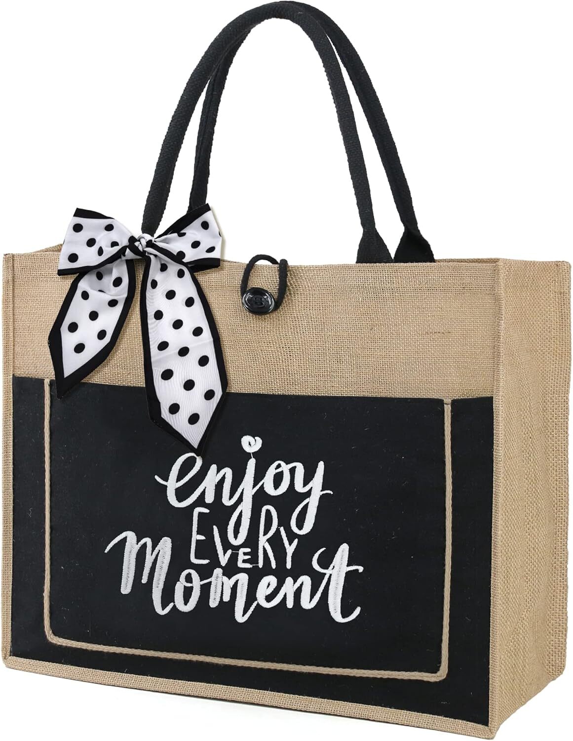 BeeGreen ENJOY EVERY MOMENT Personalized Gifts Tote Bag For Women with Inner Zip