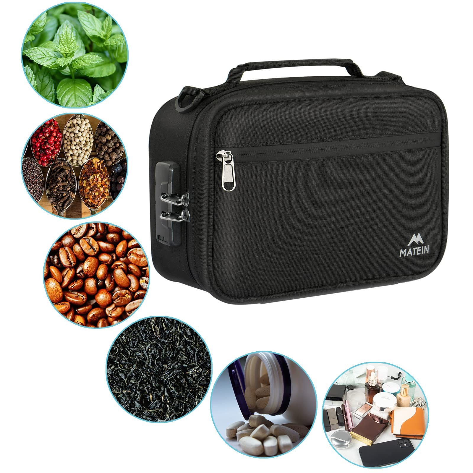 MATEIN Smell Proof Bag, Odor Bags, Stash Box 1 Count (Pack of 1), Black