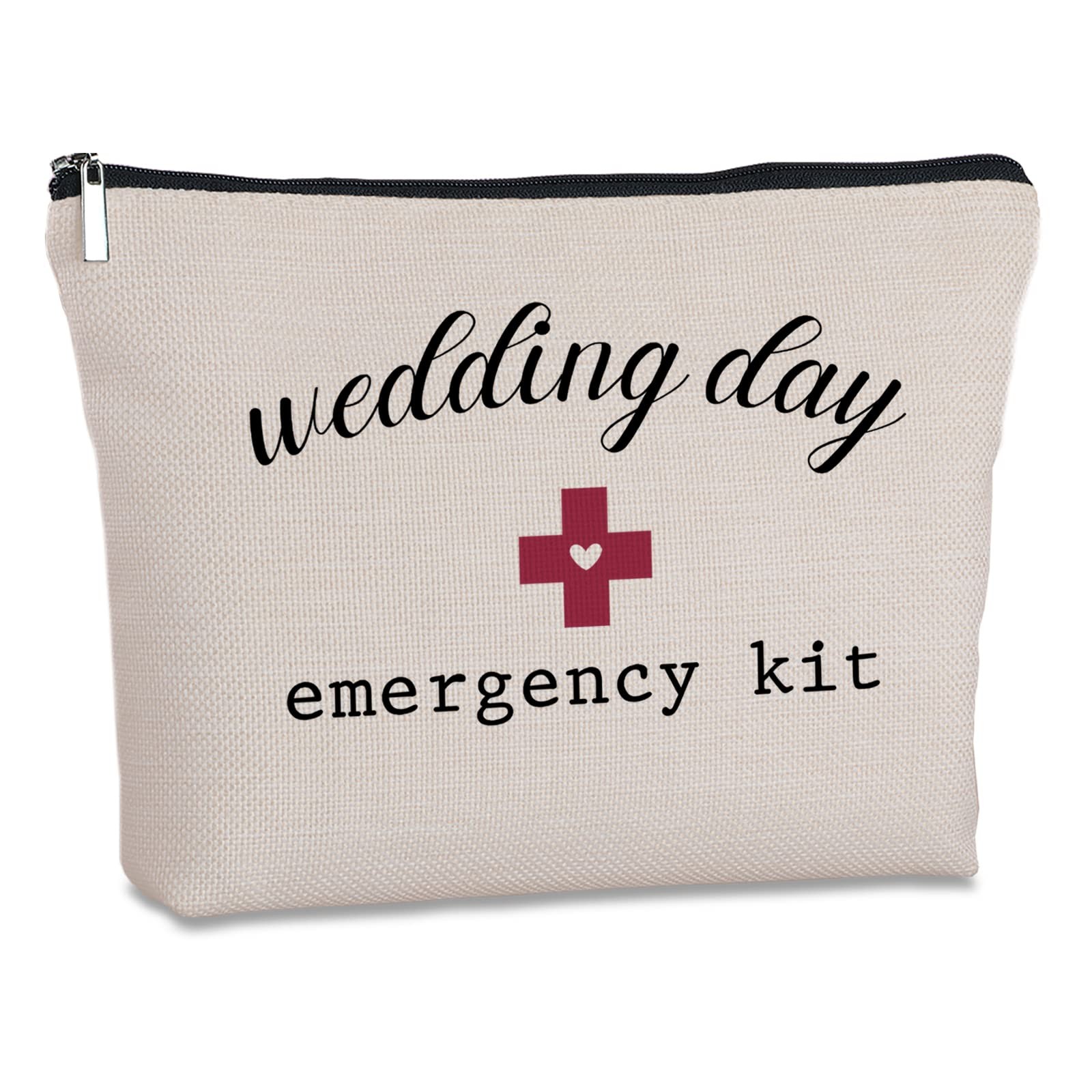 Yegifeyct Bridal Shower Gifts for Bride to Be Travel Makeup Bag Wedding white
