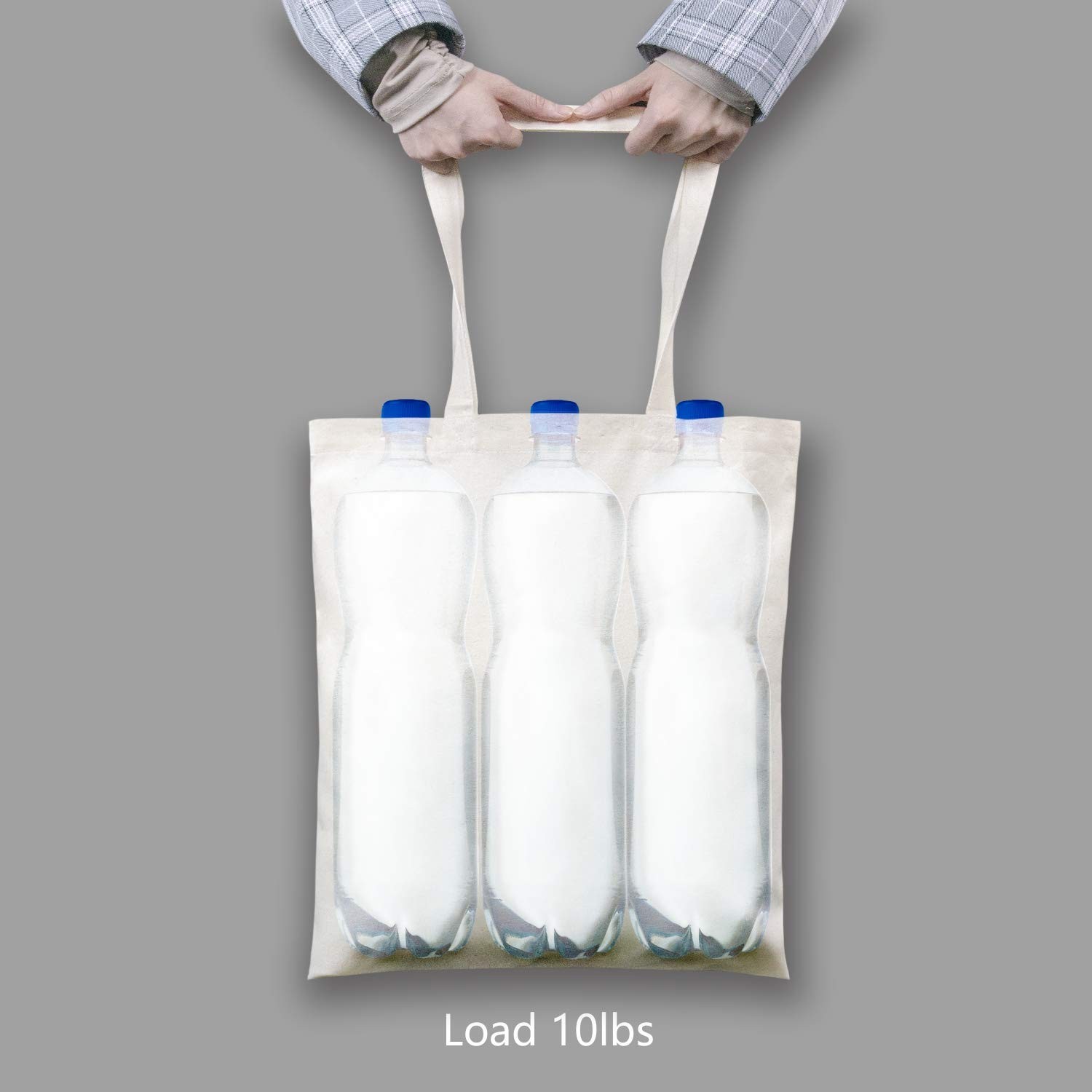 5 | 12 | 24 | 48 | 192 Pack Economical Cotton Tote Bags, Lightweight Medium R…