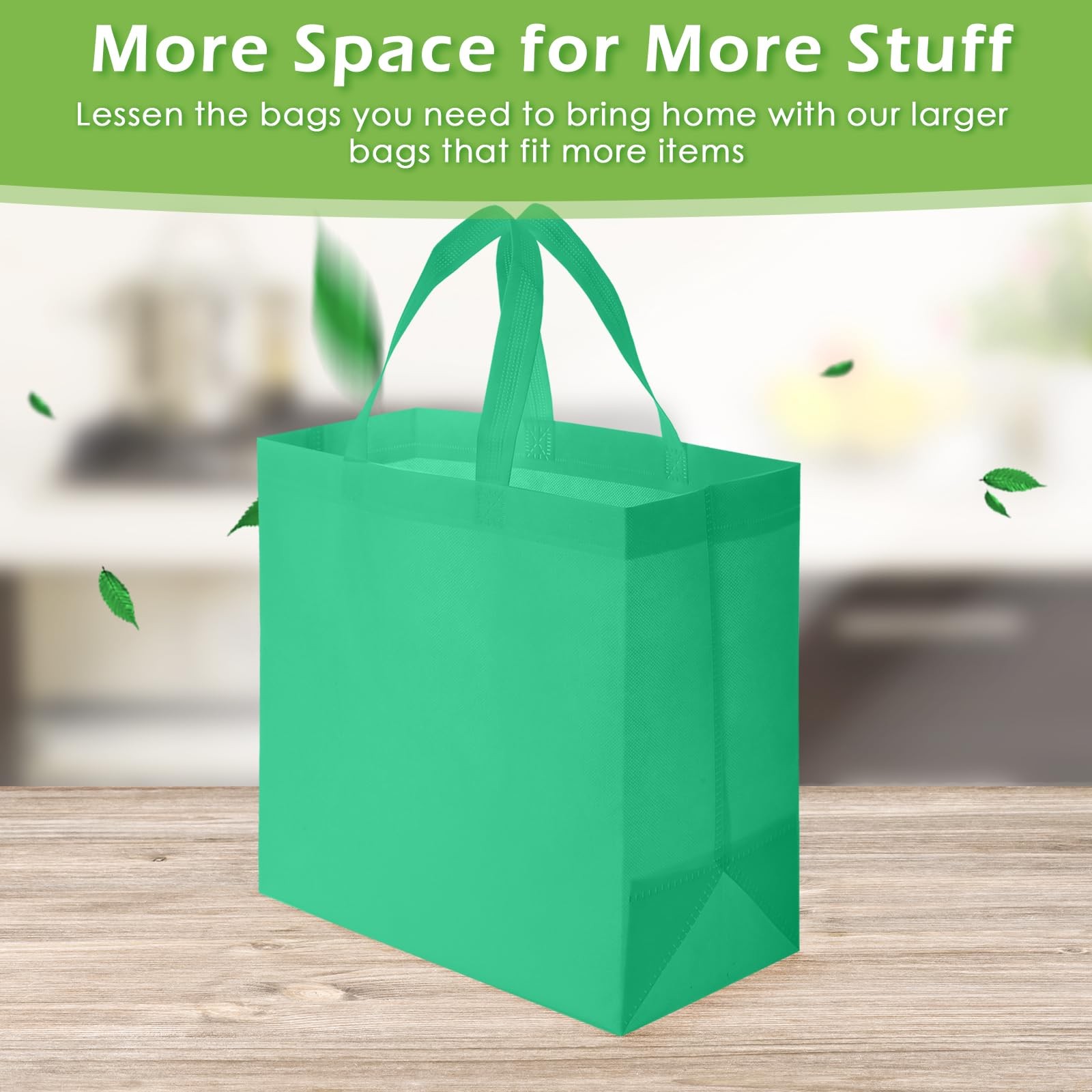 Reginary 50 Pieces Reusable Totes Bag Bulk Shopping Bags Non Woven Grocery ha…