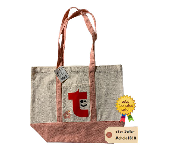 Hawaii Times Exclusive: Hawaii Inspired Pink Hibiscus Mini Canvas Tote Bag NEW