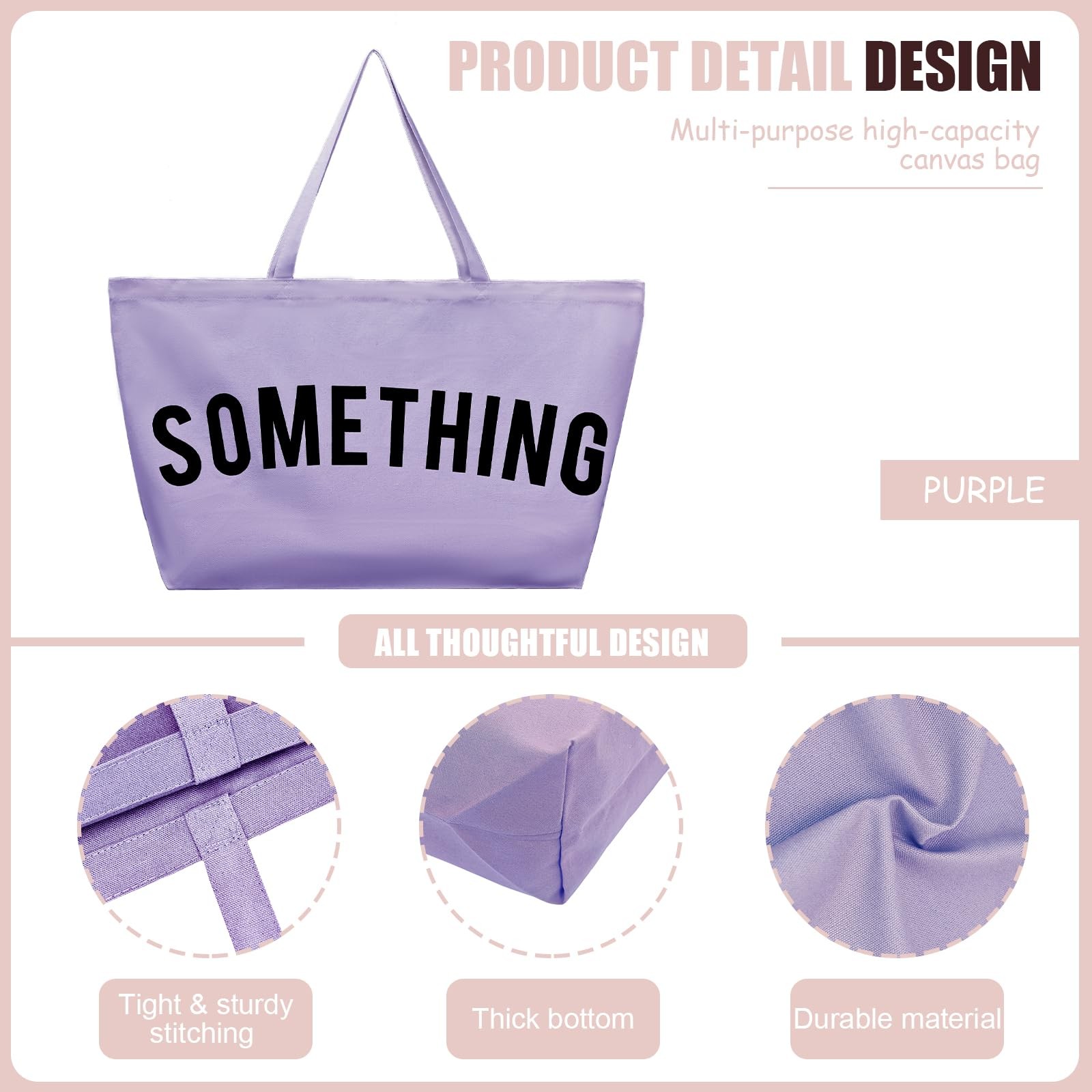 Large Canvas Tote Bag – Extra Large Shopping Bag for Women Beach Totes Bags R…