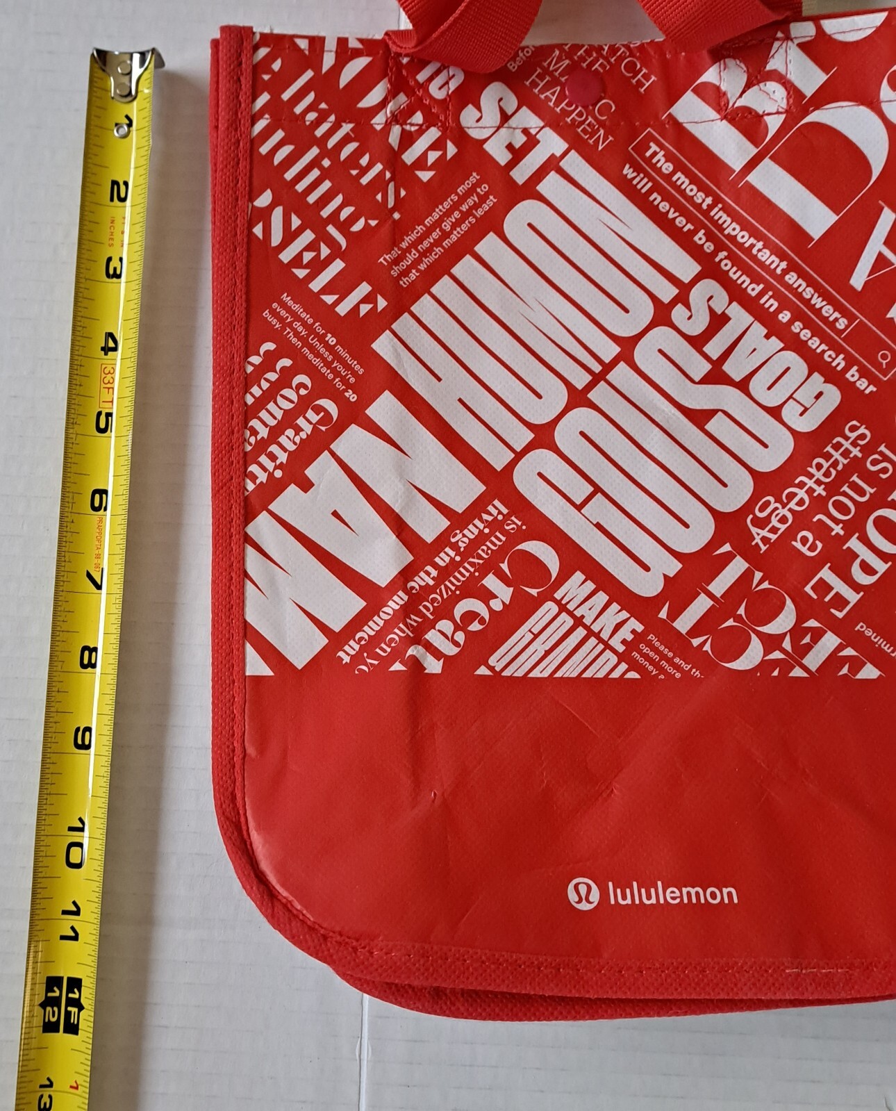 Lululemon Reusable Shopping Gift Bag Yoga Manifesto 1 Large & 10 Small Tote Lot