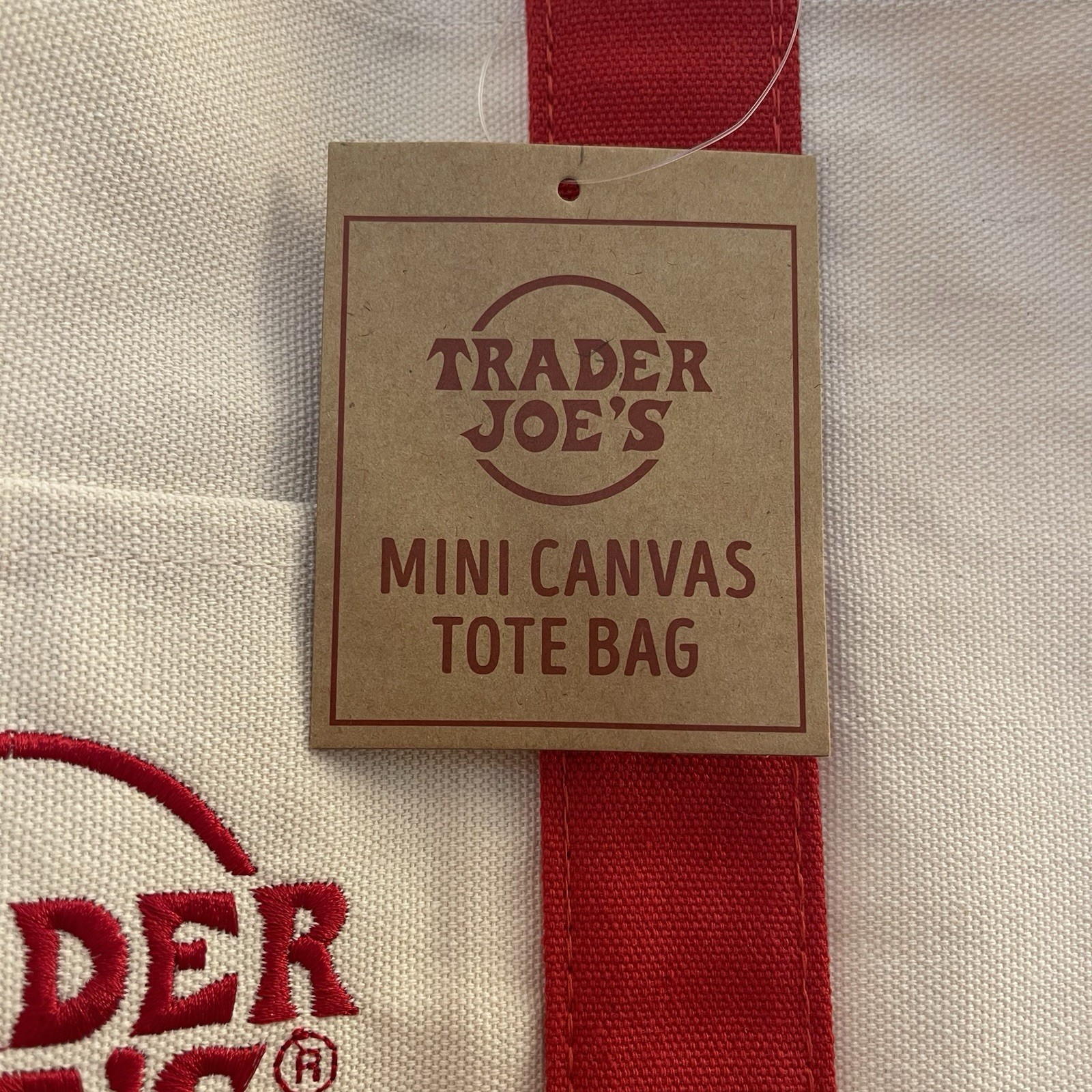Trader Joe’s RED Mini Canvas Tote Lunch Bag NWT RED w/STICKERS
