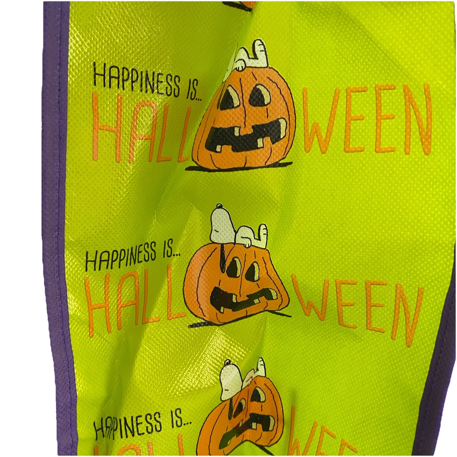 PEANUTS Reusable Grocery Shopping Gift Bag 13x12x6 HAPPINESS IS HALLOWEEN Snoopy