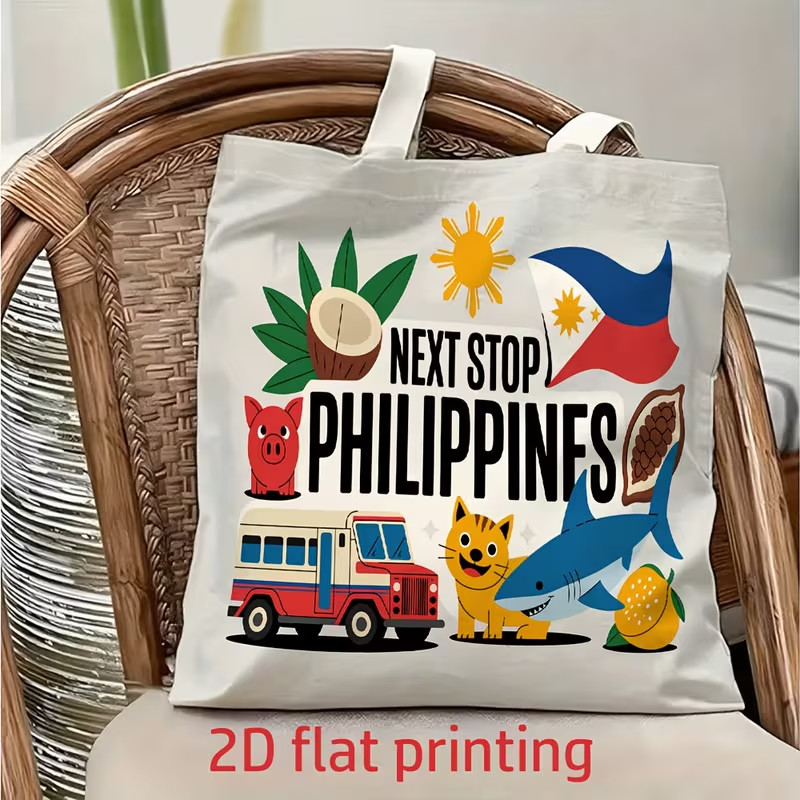 Tote bag Print Canvas Tote Bag -Philippines Theme, Foldable, Reusable washable