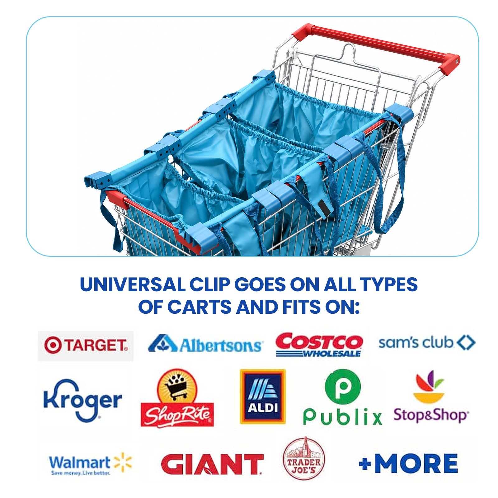 Handy Sandy 3-Pack Reusable Universal Cart Bag + Base Board (Teal)