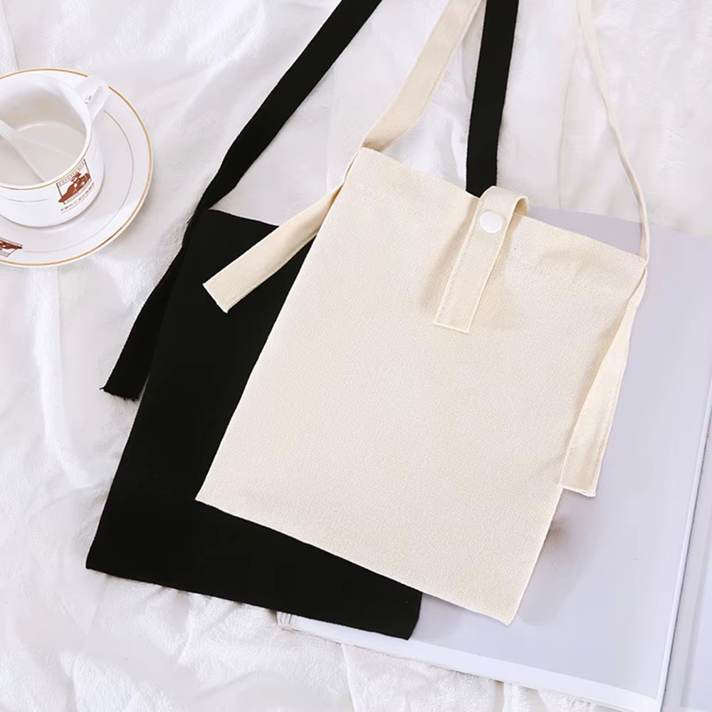 Canvas Cotton Bag Grocery Handbag Foldable Fabric Tote Bag Portable Storage Orga