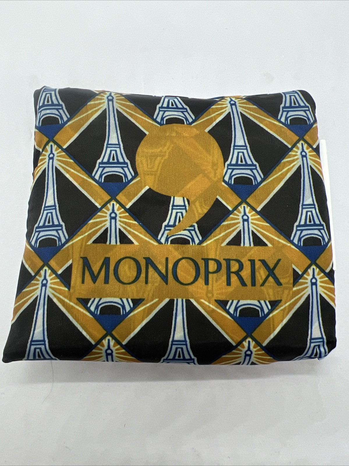 monoprix grocery shopping tote bag reusable france supermarket eiffel tower