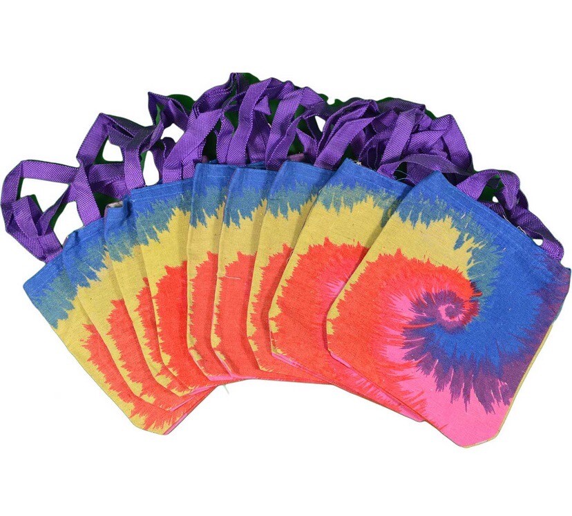 Tie Dye Tote Bags – 12 Count Canvas 8×8”