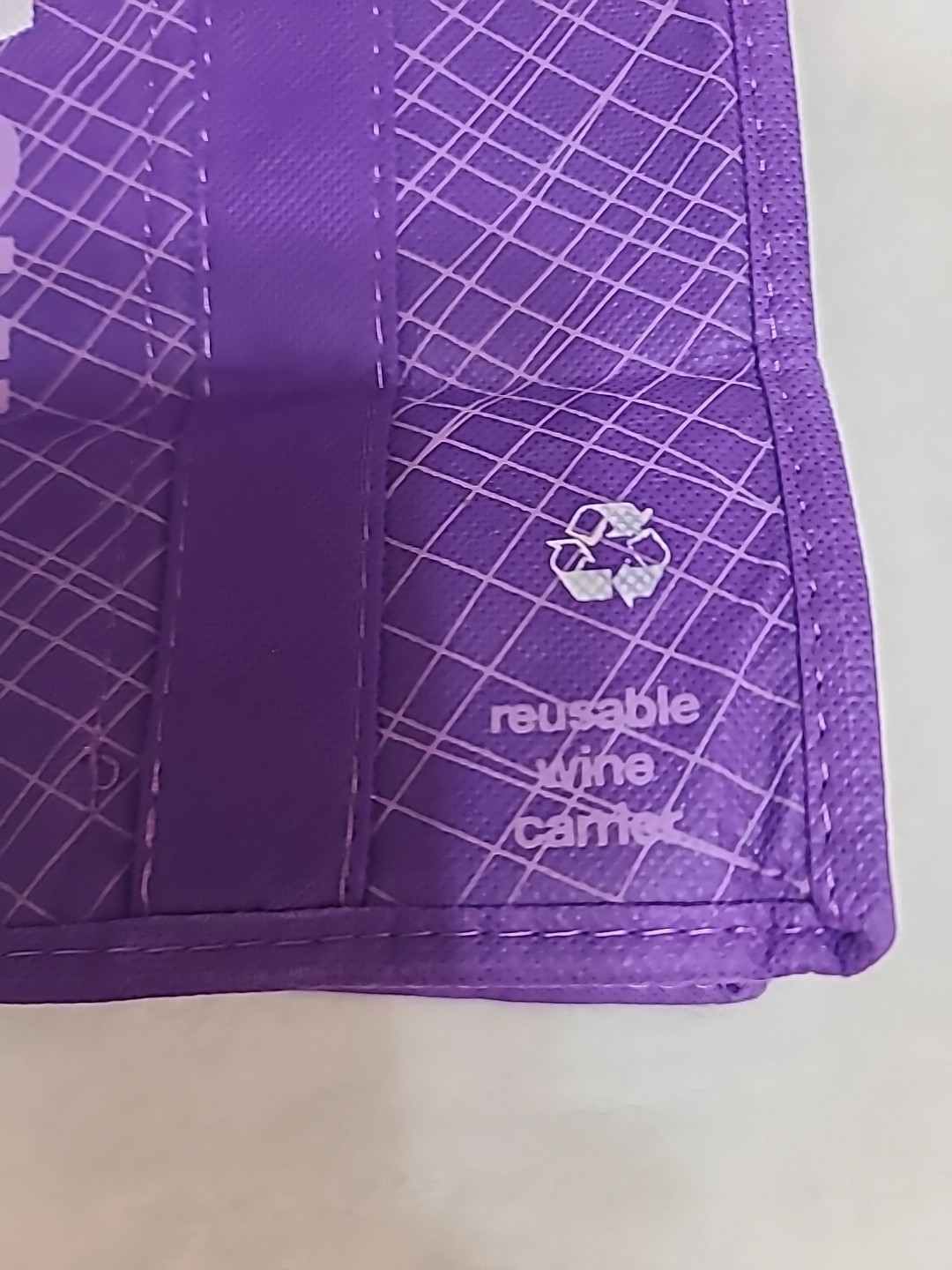 LOT OF 2 Purple MY EARTH Brand Wine Shopping Bags; Holds 6 Bottles