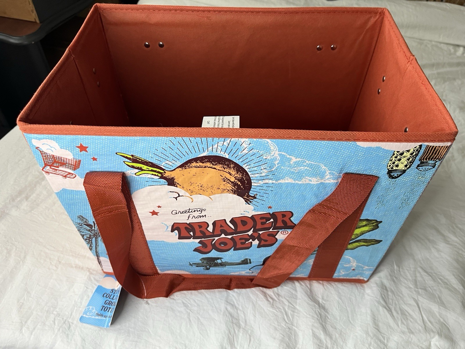Trader Joe’s Reusable Heavy-Duty Collapsible Shopping Tote Bag. New W/tag!