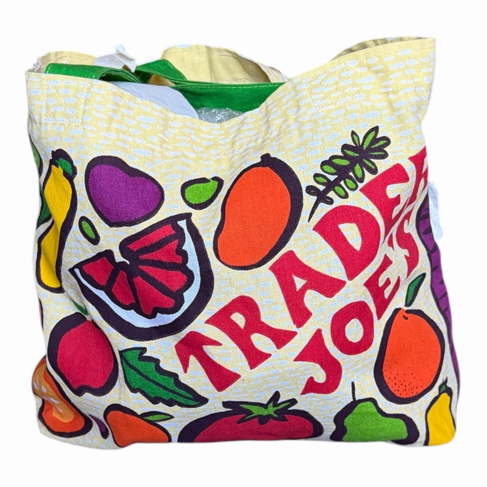 Trader Joe’s Vintage Produce Cotton Canvas Tote Bag Pop Art Fruit Vegetable