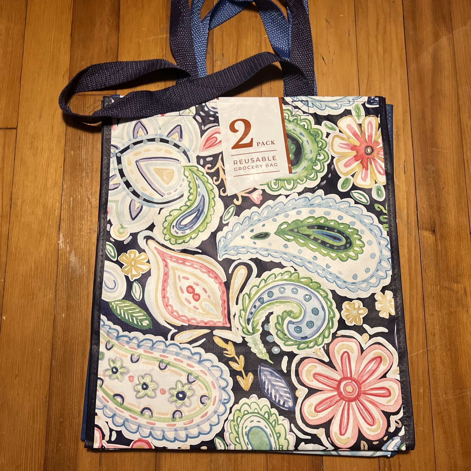 MEDIUM Reusable Shopping ToteBags Eco-Friendly 2 Pk MARSHALLS 16 x 13 1/2 PLAID