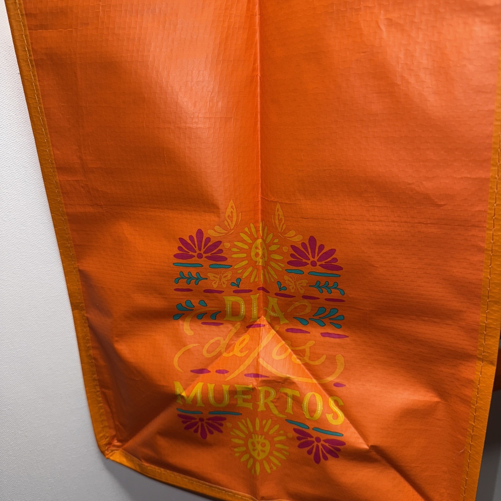 HEB Reusable Shopping Bag Large Dia De Los Muertos Sugar Skull Orange Tote NEW