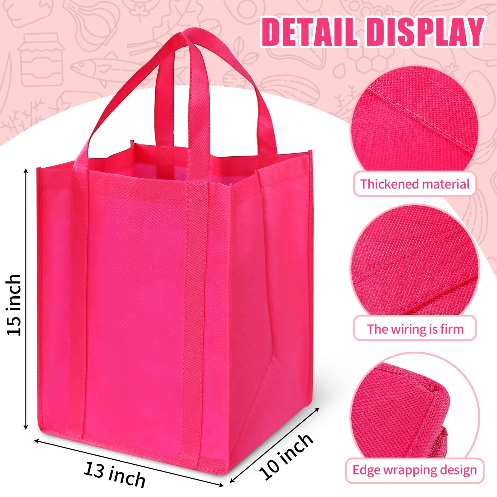 12 Pack Heavy Duty Reusable Grocery Bags – Large Shopping Totes Reinforced Ha…