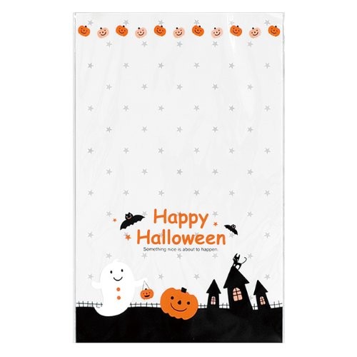 HEADS HW-O3 Halloween OPP Gift Bags Made in Japan Flat Bags W150 x H230mm Black